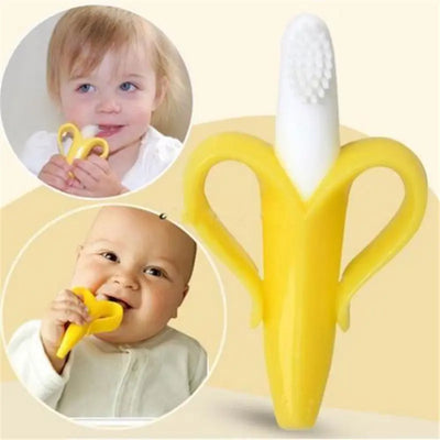 Banana Shape Baby Silicone Teether Brush
