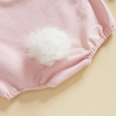 Long Sleeve Ruffle Jumpsuit & Bunny Hat Set 0-18 Months