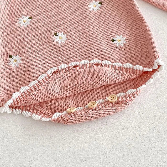 Floral Embroidery Knitted Bodysuit - Skaldo & Malin