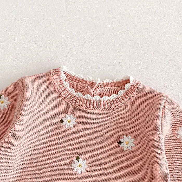 Floral Embroidery Knitted Bodysuit - Skaldo & Malin