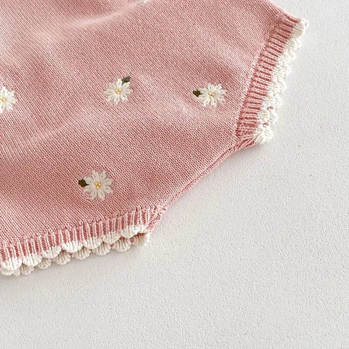 Floral Embroidery Knitted Bodysuit - Skaldo & Malin