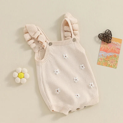 Fly Sleeve Knitted Floral Romper - Skaldo & Malin