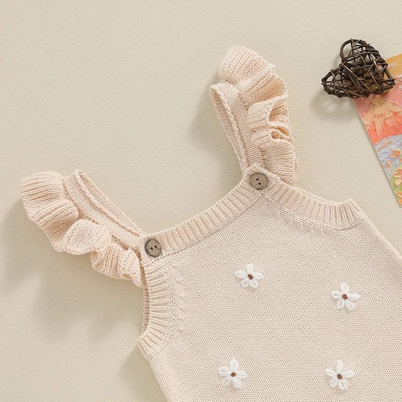 Fly Sleeve Knitted Floral Romper - Skaldo & Malin