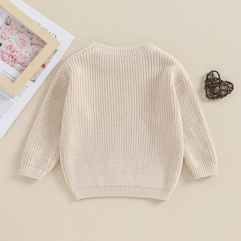 Long Sleeves Hearts Knitted Sweatshirt - Skaldo & Malin
