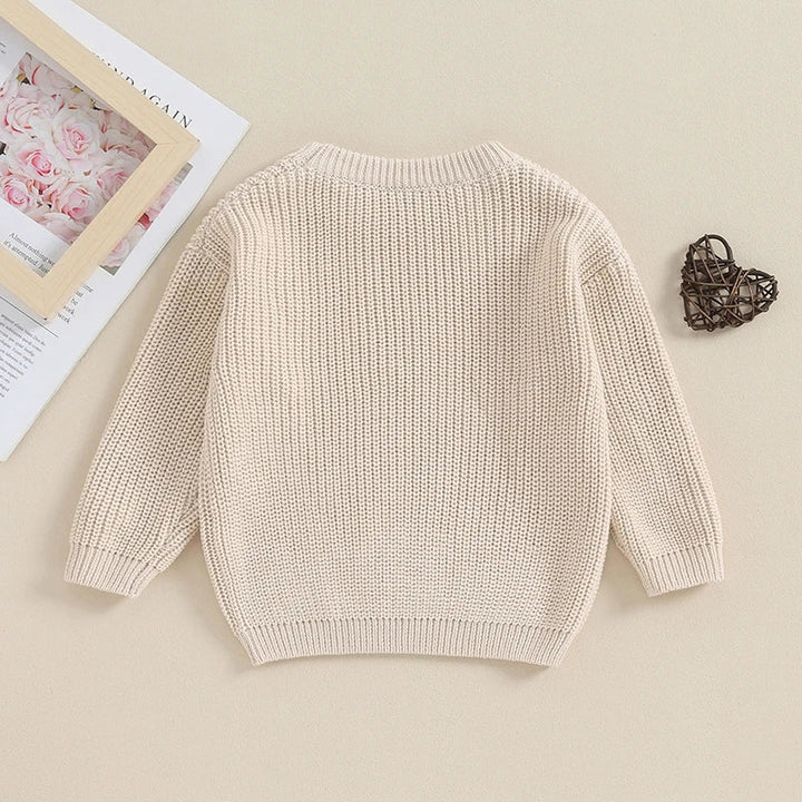Long Sleeves Hearts Knitted Sweatshirt - Skaldo & Malin