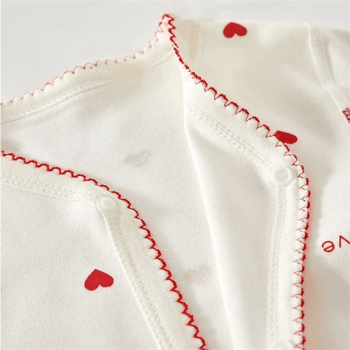 Long Sleeves Hearts Love Snap Button Jumpsuit - Skaldo & Malin