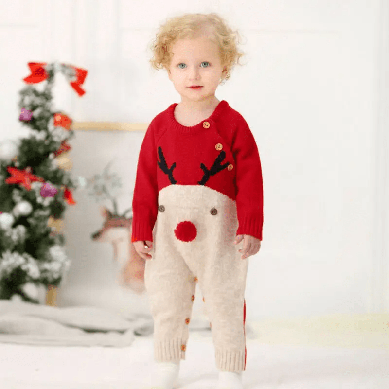 Reindeer Long Sleeve Jumpsuit Baby Toddler 0 - 18 Months - Skaldo & Malin