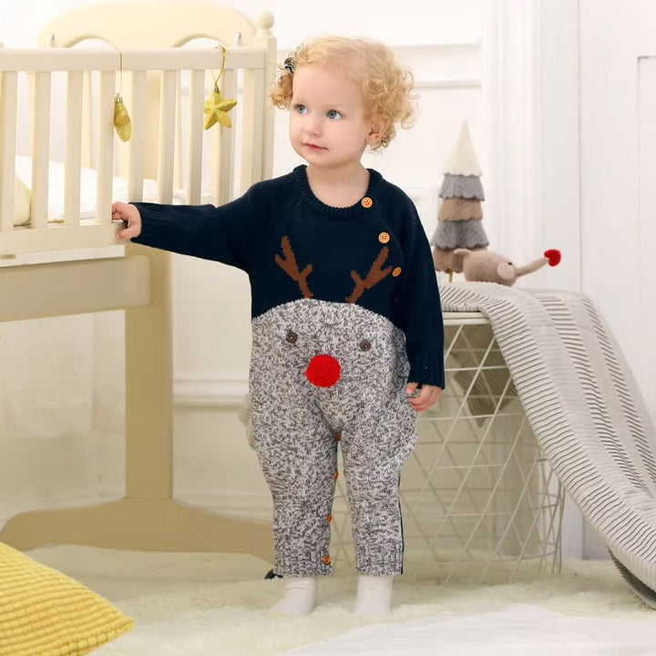 Reindeer Long Sleeve Jumpsuit Baby Toddler 0 - 18 Months - Skaldo & Malin