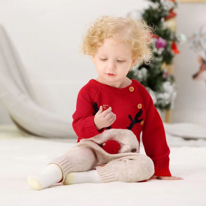 Reindeer Long Sleeve Jumpsuit Baby Toddler 0 - 18 Months - Skaldo & Malin