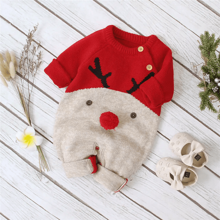 Reindeer Long Sleeve Jumpsuit Baby Toddler 0 - 18 Months - Skaldo & Malin