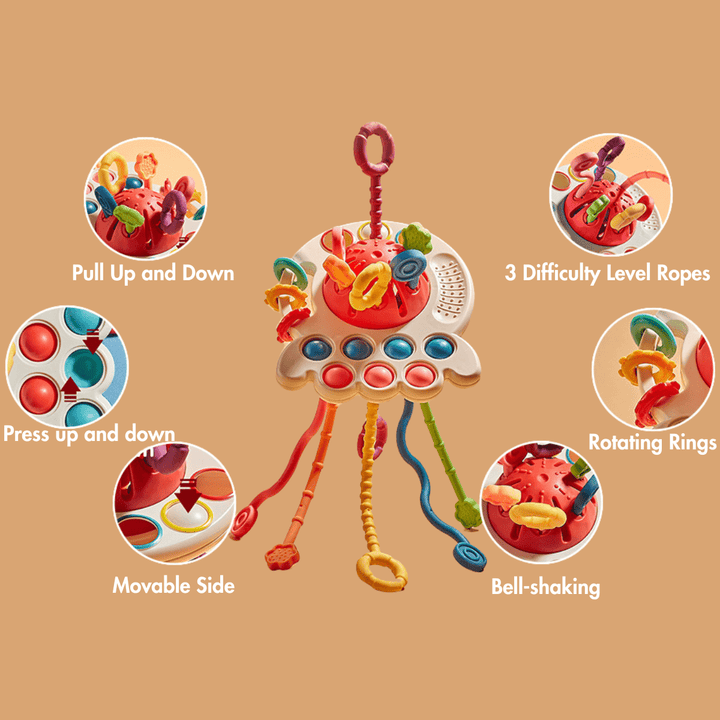 Silicone Learning Pull String Teething Toy - 🎉 50% OFF TODAY - Skaldo & Malin