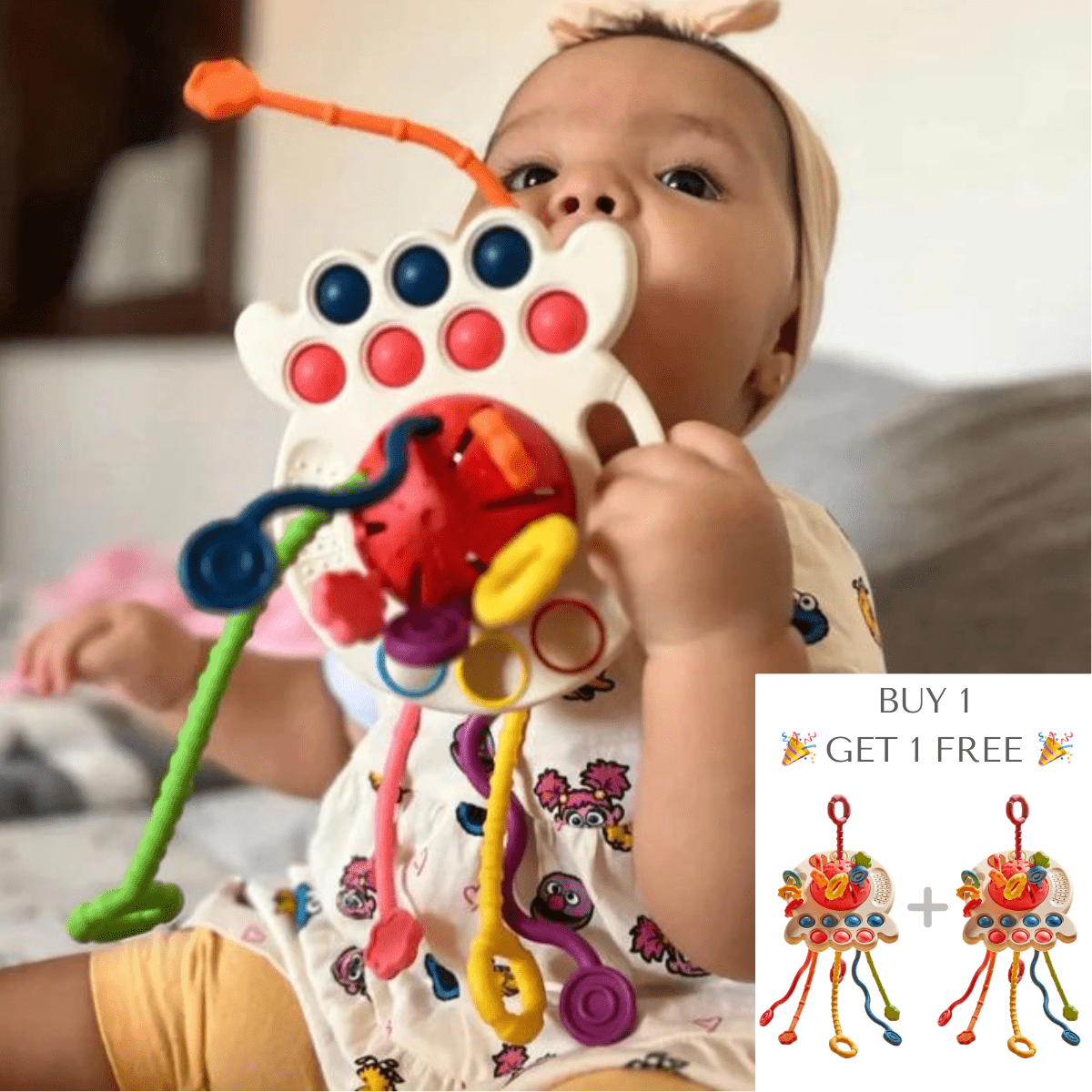 Month Old Toys Baby's First Fidget Toy Silicone Pull String