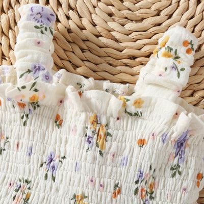 Sleeveless Floral Romper Dress & Hat Set - Skaldo & Malin