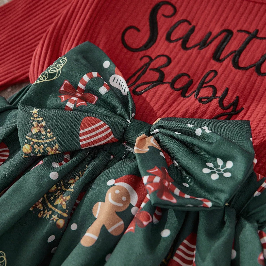 Baby Girl Christmas Romper Dress And Bow Headband Set 0-18 Months – Skaldo & Malin