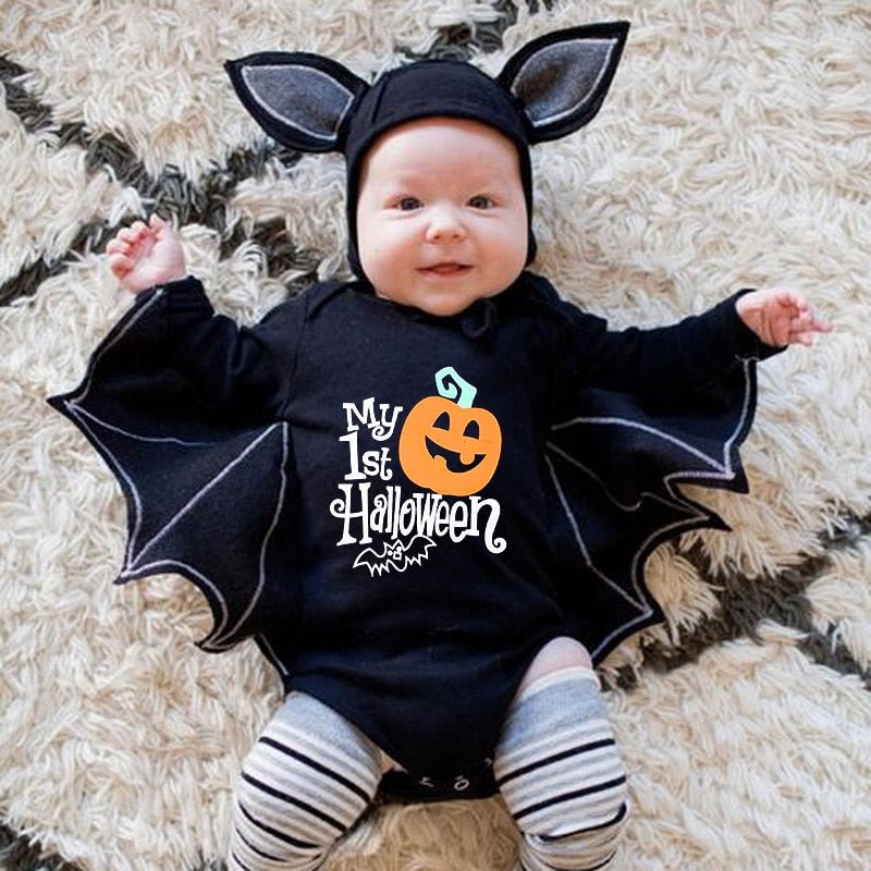 Bat Romper & Hat Set Halloween Baby Toddler 3-24 Months - Skaldo & Malin