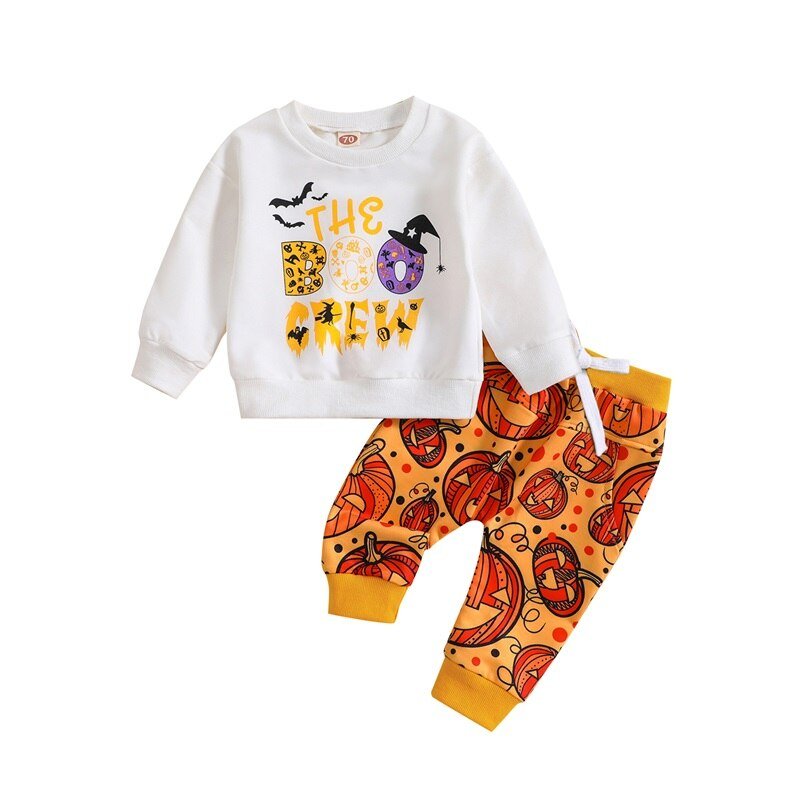 Boo Crew Long Sleeve & Pants Set Halloween Baby Toddler 0-24 Months - Skaldo & Malin