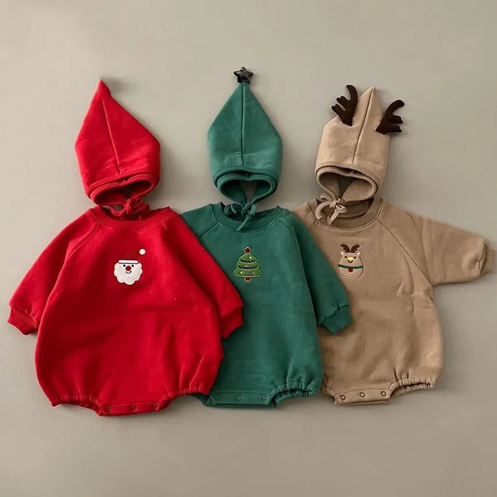 Christmas Bodysuit With Elf Hat Baby Toddler 0-3 Years - Skaldo & Malin