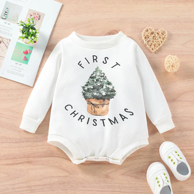 Christmas Outfit Romper Sweatshirt Baby Toddler 3-24 Months - Skaldo & Malin