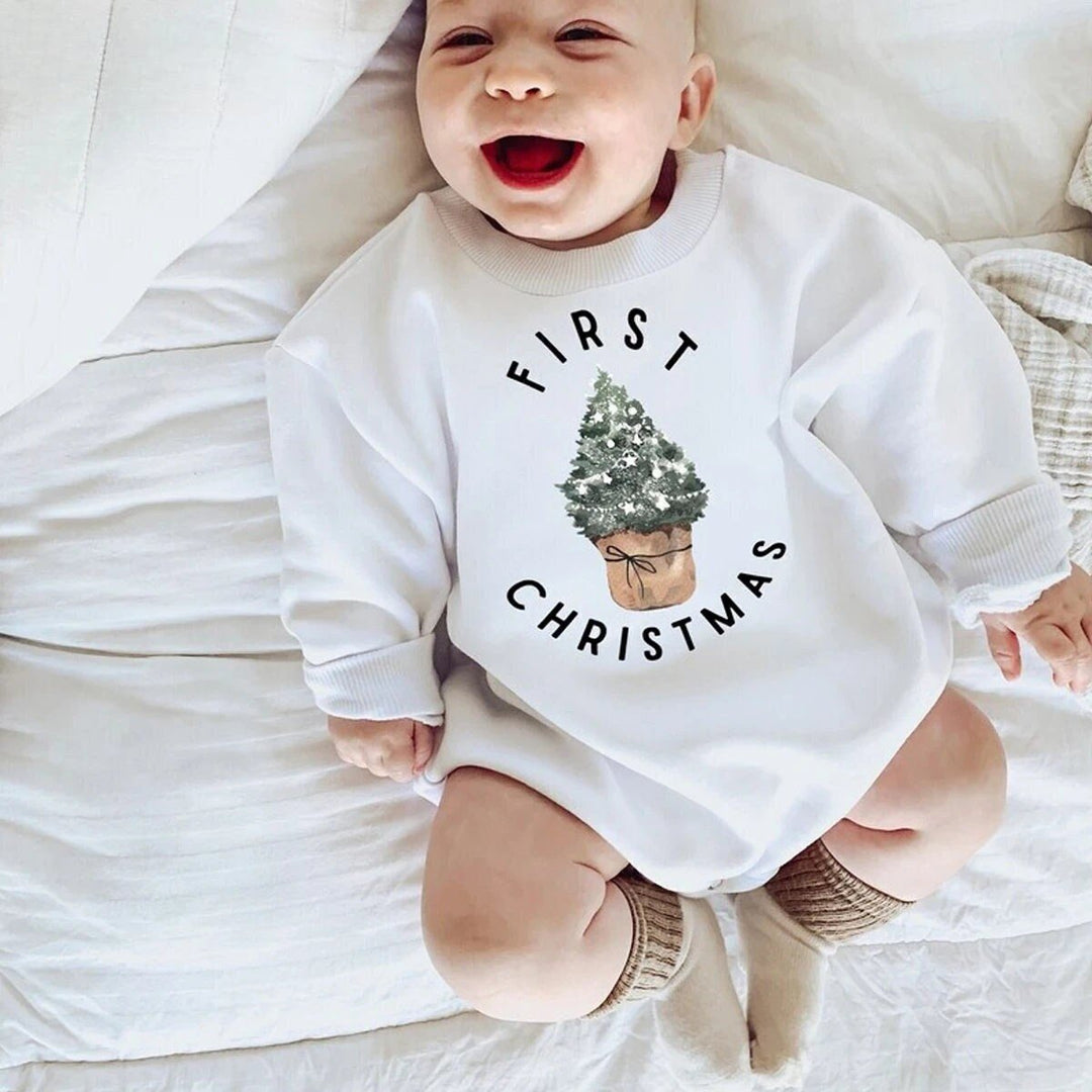 Christmas Outfit Romper Sweatshirt Baby Toddler 3-24 Months - Skaldo & Malin