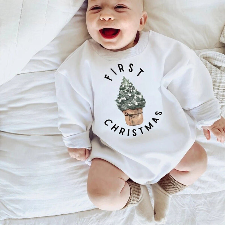 Christmas Outfit Romper Sweatshirt Baby Toddler 3-24 Months - Skaldo & Malin