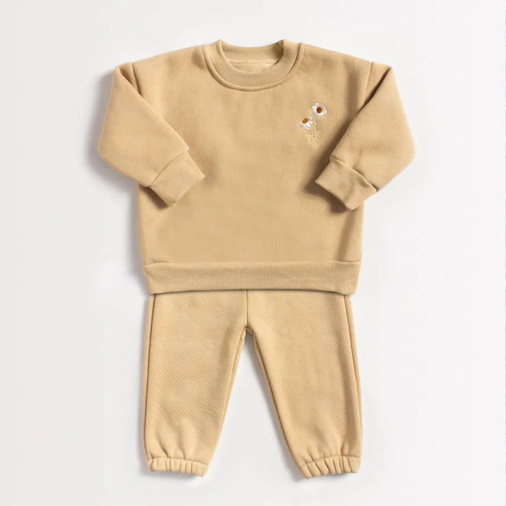 Daisy Embroidery Pullover and Pants Set Baby Toddler Kid 3 Months - 6 Years Old - Skaldo & Malin
