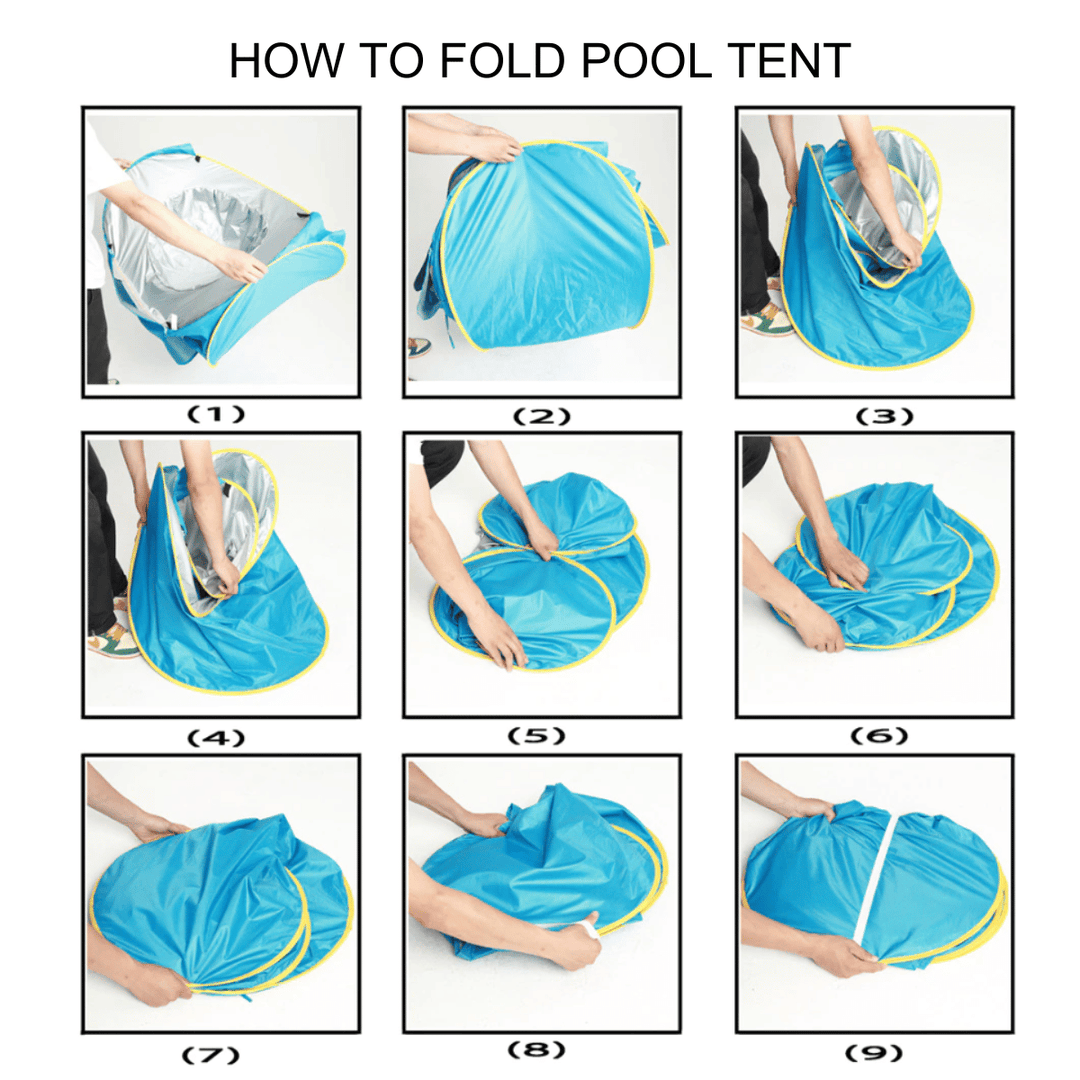 how to fold a pop up beach tent Elin Pop-Up Baby Pool Tent – Skaldo & Malin