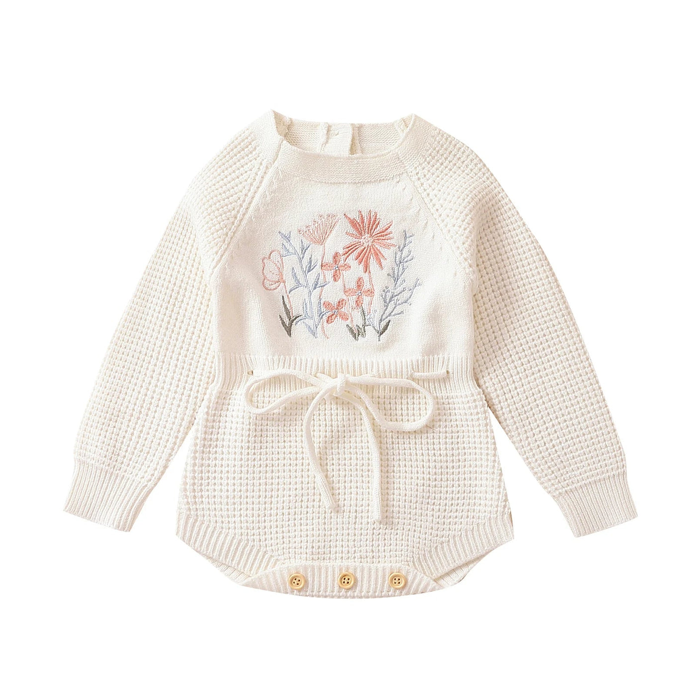 Embroidered Drawstring Romper 6-24 Months - Skaldo & Malin