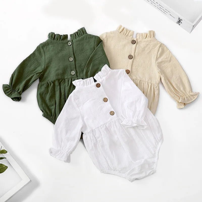 Fashion Cotton Ruffles Sleeves Romper Baby 0-12 months - Skaldo & Malin