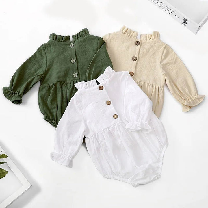 Fashion Cotton Ruffles Sleeves Romper Baby 0-12 months - Skaldo & Malin