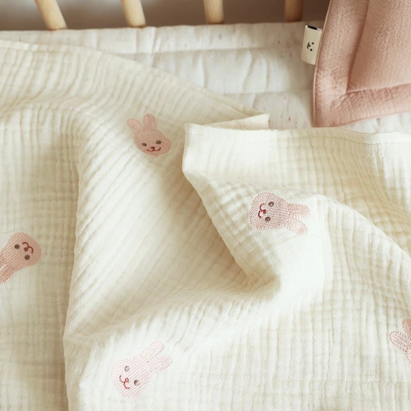 Freya Baby Cotton Blanket Embroidered - Skaldo & Malin