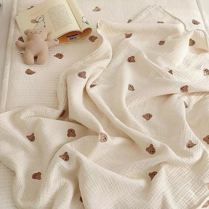 Freya Baby Cotton Blanket Embroidered - Skaldo & Malin
