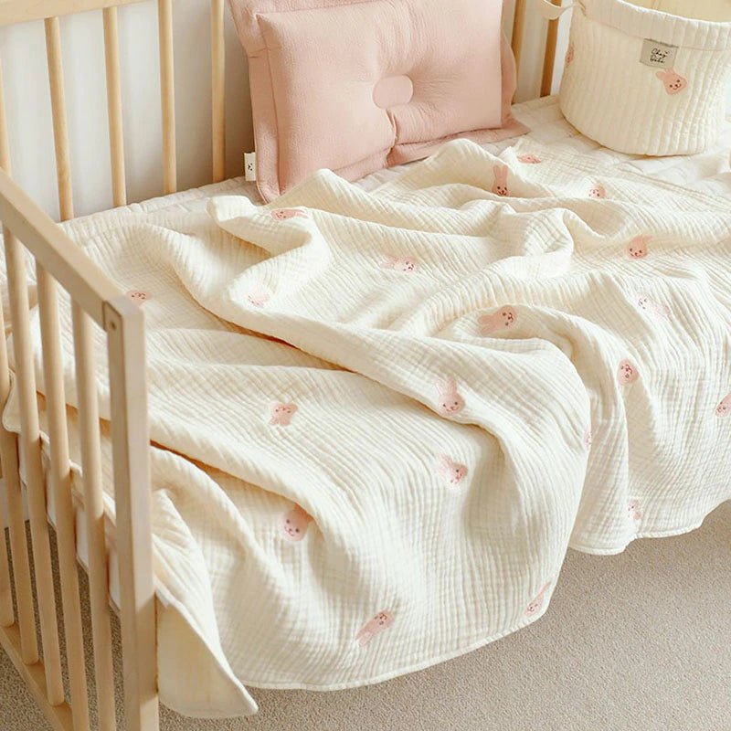 Freya Baby Cotton Blanket Embroidered - Skaldo & Malin