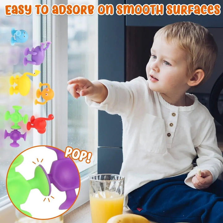 Fun Colorful Silicone Wall Suction Toys - Skaldo & Malin