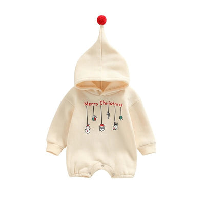 Hooded Merry Christmas Printed Jumpsuit Baby 3-24 Months - Skaldo & Malin