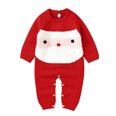 Knitted Christmas Printed Romper Baby Toddler 0-3 Years - Skaldo & Malin