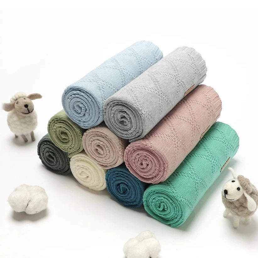 Knitted Soft Stroller Wrap Blanket - Skaldo & Malin