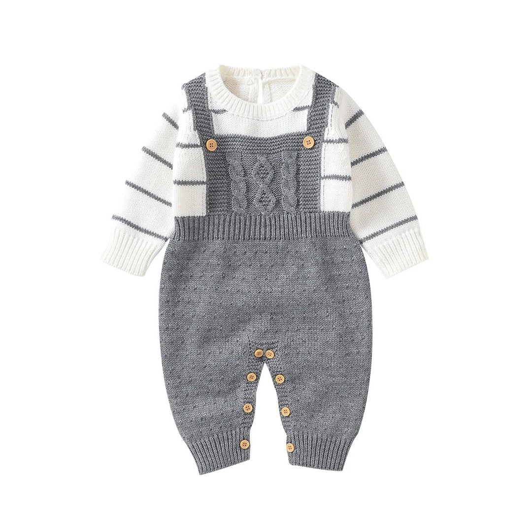 Knitted Stripped Long Sleeve With Jumpsuit Outfit Baby Toddler 3-18 Months - Skaldo & Malin