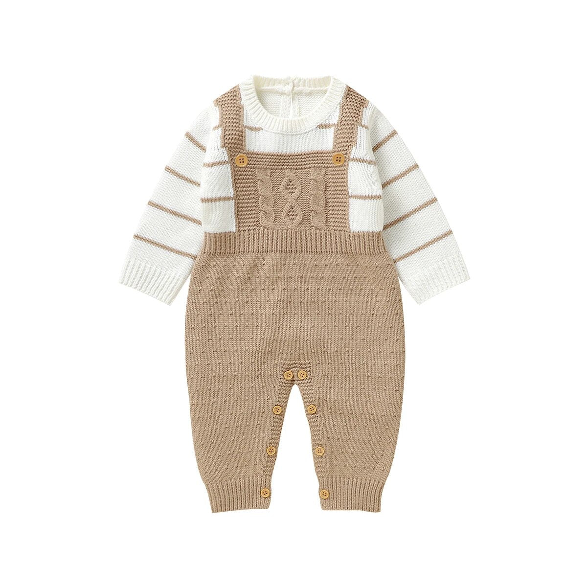 Knitted Stripped Long Sleeve With Jumpsuit Outfit Baby Toddler 3-18 Months - Skaldo & Malin