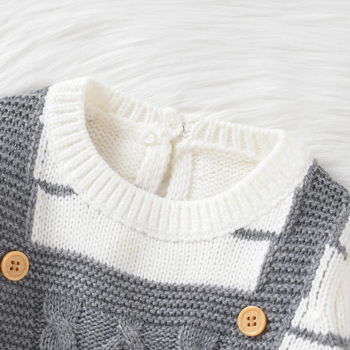 Knitted Stripped Long Sleeve With Jumpsuit Outfit Baby Toddler 3-18 Months - Skaldo & Malin
