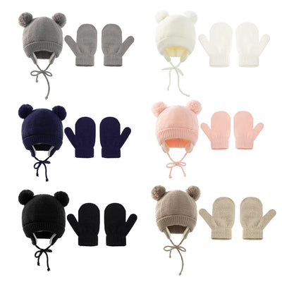 Knitted Winter Beanie and Glove Set - Skaldo & Malin