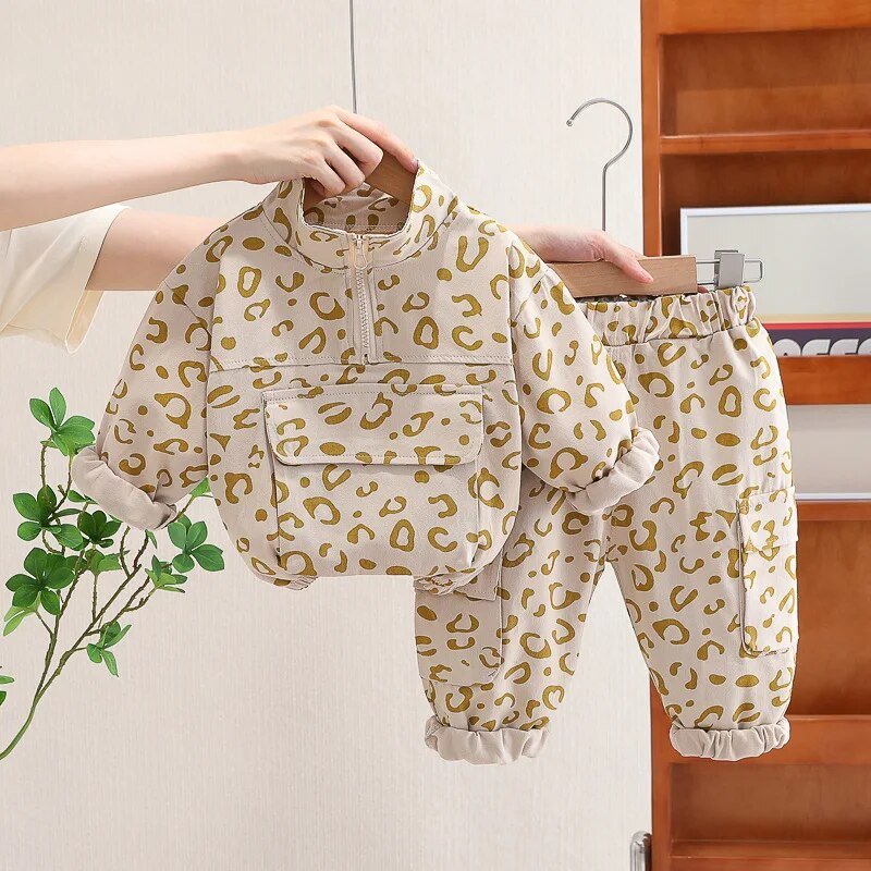 Leopard Print Tracksuit Set Clothing Baby Kids Toddler 0-4 Years - Skaldo & Malin
