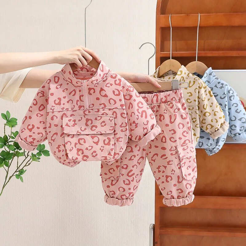 Leopard Print Tracksuit Set Clothing Baby Kids Toddler 0-4 Years - Skaldo & Malin