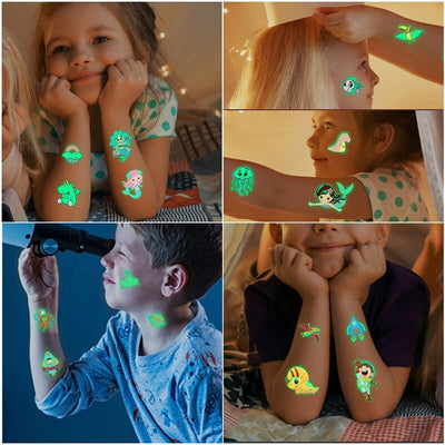 Luminous Tattoo Stickers Halloween Christmas Toddler Kid 2-10 Years Old - Skaldo & Malin