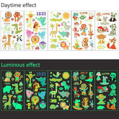 Luminous Tattoo Stickers Halloween Christmas Toddler Kid 2-10 Years Old - Skaldo & Malin