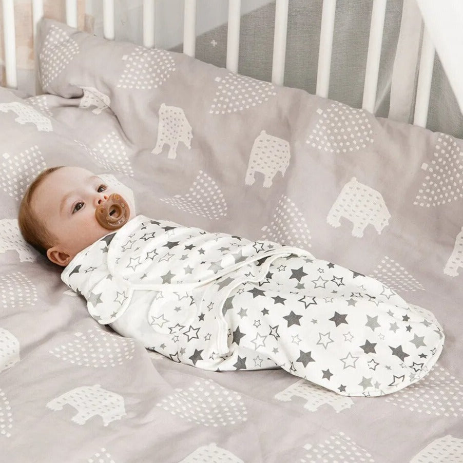 Newborn Adjustable Baby Swaddle Blanket With Hat Set Baby 0 - 3 Months - Skaldo & Malin