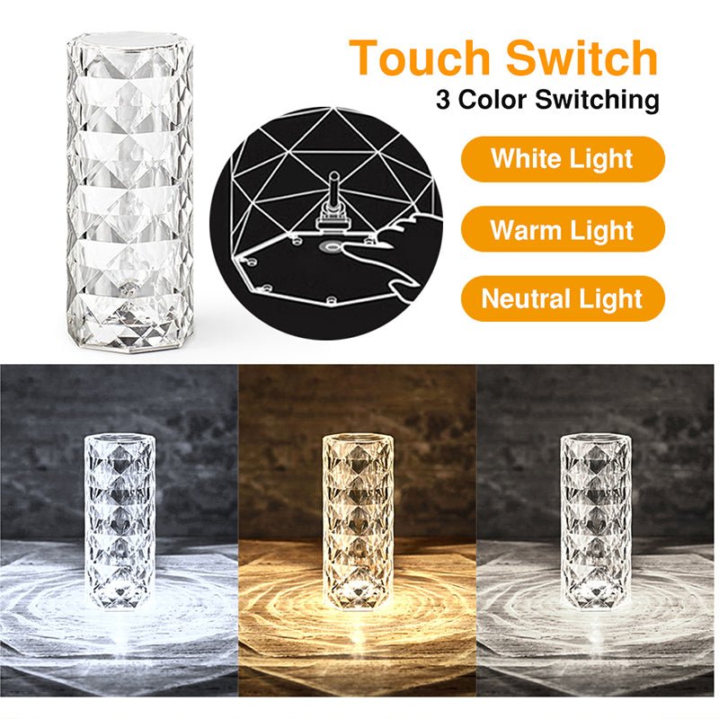 Nora Touch Control Rose Crystal Lamp - Skaldo & Malin