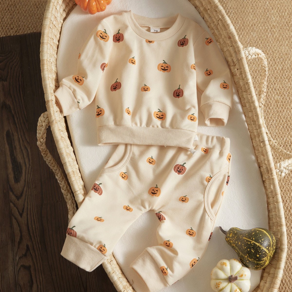 Pumpkin Long Sleeve & Pants Set Baby Toddler 0-36 Months - Skaldo & Malin