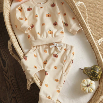 Pumpkin Long Sleeve & Pants Set Baby Toddler 0-36 Months - Skaldo & Malin