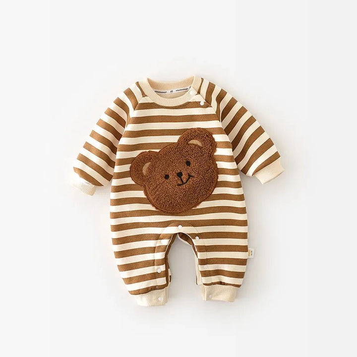 Warm Stripped Bear Jumpsuit Baby Toddler 3 - 24 Months - Skaldo & Malin
