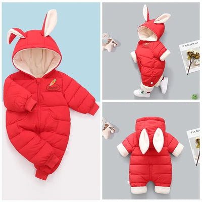 Winter Bunny Cotton-Padded Puffer Snowsuit Baby Toddler 0-3 Years - Skaldo & Malin